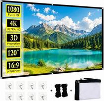 4K UHD projekcijos ekranas, 120 colių, 16:9, su kabliuku ir virve