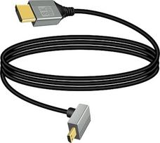 8K „Micro HDTV“ į HDTVS adapterio kabelis, 90 laipsnių kampu žemyn nukreiptas „Micro“ kištukas į HDTVS kištuką, 8K@60Hz, 4K@120Hz, 48Gbps jungiamasis kabelis, skirtas nešiojamajam kompiuteriui ir televizoriui (1 m)