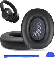 Atsarginės ausinių pagalvėlės, skirtos „JBL E65“ (E65BT, E65BTNC) /„Live 650“ (650NC, 650BTNC)/„Live 660“ (660NC, 660BTNC)/„Duet NC“ ausines dengiančios ausų pagalvėlės iš minkštos odos su triukšmą izoliuojančia puta, juodos spalvos