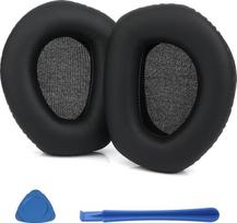 Atsarginės ausinių pagalvėlės, skirtos „Sennheiser“ RS165, RS175, RS185 ir RS195 ausinėms. Ausinių pagalvėlės su minkšta „Memory Foam“ puta ir baltymine oda, užtikrinančios aukšto tankio triukšmo izoliaciją (juodos spalvos)