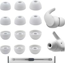 Atsarginės silikoninės ausų antgaliai, skirti „Beats Fit Pro“ / „Studio Buds“ / „Studio Buds+“ ausinėms, S/M/L, 3 dydžiai, 6 poros, telpa į įkrovimo dėklą, ausų kamštukai su apsauginiais antgaliais (balti su rašikliu)
