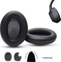 Atsarginės „WH-1000XM4“ ausinių pagalvėlės, atsarginės ausinių pagalvėlės, suderinamos su „Sony WH-1000XM4“ ausinėmis, atsarginės triukšmo izoliacijos putų pagalvėlės, storesnės, juodos spalvos