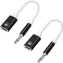 Ausinių jungties adapteris, 3,5 mm kištukas į Type-C lizdą, garso kabelis, AUX adapteris, USB-C į AUX garso išėjimą, USB į AUX adapteris, suderinamas su MP3 grotuvais, nešiojamaisiais kompiuteriais, išmaniaisiais telefonais, ausinių adapteriais