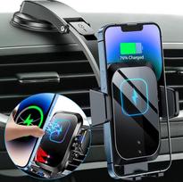 Automobilinis mobiliojo telefono laikiklis su įkrovimo funkcija – 15 W belaidis įkroviklis automobiliui