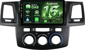Automobilinis radijas „Android 15“ skirtas „Toyota Fortuner“ ir „Hilux“ (2005–2007 m., mechaninė pavarų dėžė) su integruotu DAB+, „CarPlay“ / „Android Auto“ / DSP – 4G + 64G – kamera + mikrofonas – 9 colių IPS ekranas, valdymas nuo vairo, RDS, „Wi-Fi“, „B