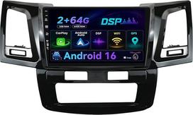 Automobilinis radijas, skirtas „Toyota Hilux“/„Fortuner Revo Vigo“ (2005–2014 m.) su „Android 14“, kamera, „CarPlay“, „Android“, 9 colių IPS ekranu, 2G + 32G atmintimi, palaiko DAB/Wi-Fi/BT 5.0/USB/MirrorLink/SWC/FM/RDS, dvigubo DIN dydžio