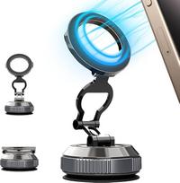 Automobilinis telefono laikiklis, 360° vakuuminis ir magnetinis, tinka tik ant visiškai lygaus paviršiaus