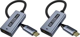 BENFEI USB-C į HDMI 2.1 adapteris, 8K@60Hz/4K@240Hz [aliuminio korpusas, pintas nailono apvalkalas] Suderinamas su „iPhone 15/16 Pro/Max“, „MacBook Pro/Air 2023“, „iPad Pro“, „Surface Book 2“ ir kitais įrenginiais (2 vnt. rinkinys)