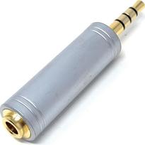 DRUT 1 vnt. 3,5 mm 4 kontaktų stereo lizdo į 3,5 mm moterišką lizdą keitiklis, garso ir vaizdo kabelio adapteris, sidabrinis-auksinis