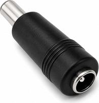 DRUT 1 vnt. 5,5 mm x 2,1 mm „moteriškas“ į 2,5 mm „vyrišką“ DC maitinimo adapterio kabelio keitiklis, juodos spalvos