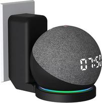 ELLENNE „Echo DOT“ lazdelės laikiklis (4-osios ir 5-osios kartos), taupantis vietą, paslepia laidus – be varžtų – laikiklis virtuvei, vonios kambariui, miegamajam – juoda-balta (juoda)