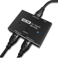 HDMI 2.1 komutatorius „Ultra HD 8K“, didelės spartos 48Gbps, kryptinis komutatorius, tik 2 įėjimai ir 1 išėjimas, 8K @ 60 Hz, 4K @ 120 Hz, skirstytuvas-konverteris, suderinamas su „Xbox“, „PS5“, projektoriais ir monitoriais