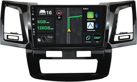 KEC 9" [6G+128G] „Android 16“ automobilių radijas, skirtas „Toyota Fortuner“, „Hilux“, „Revo“ ir „Vigo“ modeliams (2004–2015 m.), su navigacija, aštuonių branduolių procesoriumi – [integruota „CarPlay“ / „Android Auto“ / DSP / „Mirror Link“ / GPS navigaci