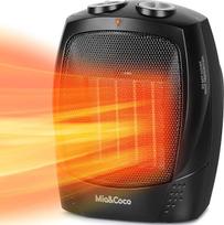 Keraminis elektrinis šildytuvas su termostatu, 1500 W nešiojamas ventiliatorinis šildytuvas, taupantis energiją, su 3 šildymo režimais, „Instaheat“ elektriniai šildytuvai, elektriniai šildytuvai, skirti svetainei, miegamajam, biurui, „Mia&Coco“