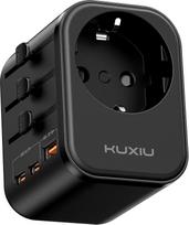 KU XIU kelioninis adapteris „Worldwide 30W GaN“, 4-in-1 universalus kelioninis kištukas