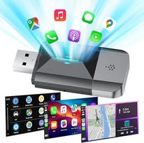 LAMTTO „CarPlay“ belaidis adapteris ir „Android Car“ adapteris „2-in-1“, laidinis į belaidį, „Bluetooth“, 5,8 GHz „Wi-Fi“, USB-A/USB-C, „Plug & Play“, skirtas 2016 m. ir vėlesnių metų automobiliams su laidiniu „CarPlay“ / „Android Car“