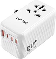 LENCENT 120 W universalus kelioninis adapteris su kištuku, tinkamu naudoti visame pasaulyje