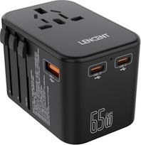 LENCENT 65 W kelioninis adapteris, tinkamas naudoti visame pasaulyje, tarptautinis „4-in-1“ kištukinis adapteris