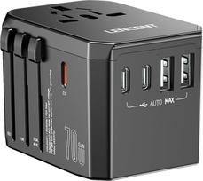 LENCENT 70 W kelioninis adapteris, skirtas naudoti visame pasaulyje, universalus kelioninis kištukas, skirtas kelionėms po pasaulį