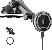 MAGJIEYX „MagSafe“ automobilinis laikiklis su įkrovimo funkcija, 15 W magnetinis mobiliojo telefono laikiklis automobiliui N55 su galingu magnetu ir 360° pasukamu greituoju belaidžiu įkrovimu, skirtas „iPhone 17“, „16“, „15“, „14“, „13“, „12“ modeliams; m