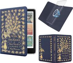 Magnetinis nuimamas knygos dėklas, skirtas 7 colių „Kindle Paperwhite“ 12-osios kartos 2024 m. modeliui bei „Kindle Colorsoft Signature Edition“; plonas dirbtinės odos dėklas su automatine miego / pažadinimo funkcija (mėlyna „Peacock“)