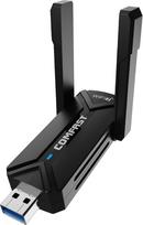 MMOBIEL „WiFi 7“ belaidžio ryšio adapteris BE6500 – Trijų dažnių (6/5/2,4 GHz) 6452Mbps USB 3.0 „WiFi Stick“ ir išorinė antena, WPA3, 4K QAM, didelis stiprinimas – skirtas žaidimams „Windows 11/10“, „Mac“ ir „Linux“ kompiuteriuose bei nešiojamuosiuose ko