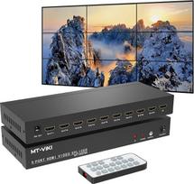 MT-VIKI 4K 3x3 HDMI vaizdo sienos valdiklis: 1 įėjimas, 9 išėjimai, ekranų sujungimas, 9 prievadų vaizdo sienos procesorius, palaiko 13 ekrano režimų, 4K@30Hz