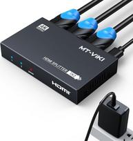 MT-VIKI 4K 60 Hz HDMI skirstytuvas: 1 įėjimas, 2 išėjimai vienu metu; HDMI skirstytuvas, skirtas 2 monitoriams atvaizduoti veidrodiniu būdu; 1x2; EDID; HDCP 2.2; 4:4:4; 40 m nuotolinis perdavimas