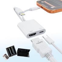 MTAKYI [MFi sertifikuotas] USB-C ir „Lightning“ į HDMI adapteris, skirtas „iPhone 17/16/15“, televizoriui ir projektoriui, skaitmeninis AV keitiklis su 4K@60Hz, „iPad“ į televizorių adapteris, skirtas „iPad“ ir „MacBook“