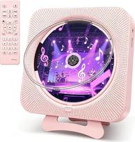 Nešiojamas CD grotuvas su „Bluetooth“ ir garsiakalbiu, rožinis