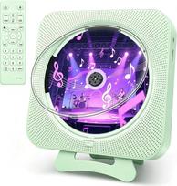 Nešiojamas CD grotuvas su „Bluetooth“ ir garsiakalbiu, žalias
