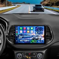 NHOPEEW 4+128G „Android“ automobilių radijas, skirtas „Jeep Compass“ (2017–2021 m.) modeliams, su belaidžiu „CarPlay“ ir „Android Auto“ – 10 colių „Incell“ ekranas, palaiko „Wi-Fi“, GPS, valdymą per vairą + galinio vaizdo kamerą, „CANbus“
