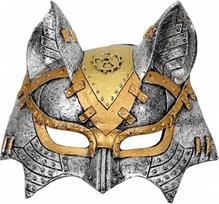 OIDEA „Steampunk“ vilko kaukė, Helovino vilkolakio puskaukė su krumpliaračiais, gotikinio stiliaus