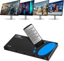 OREI 4x4 HDMI 4K matricos perjungiklis / skirstytuvas (4 įėjimai, 4 išėjimai) su nuotolinio valdymo pultu, palaiko UltraHD 4K @ 60 Hz 4:4:4, HDR, YUV, HDMI 2.0, HDCP 2.2, 3D, 1080p, 18Gbps – vaizdo mažinimo funkcija (4K ir 1080p kartu)
