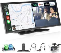OTTOCAST „OttoScreen AI“ 11,4 colių „CarPlay“ ekranas, skirtas „Apple CarPlay“ ir „Android Auto“ sistemoms, „Android 15“ su „Google Play“, „Gemini AI“ balso asistentu, „Navi GPS“, ekrano padalijimo funkcija, dvigubas „WLAN“/„BT“