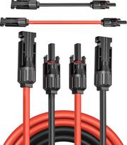 Pratęsimo kabelis, 5 metrai, 6 mm², saulės energijos kabelis, 6 mm², saulės energijos kištukas, saulės energijos kabelio pratęsimas, fotovoltinis kabelis, 6 mm², IP67 fotovoltinis kabelis, skirtas fotovoltinėms saulės energijos sistemoms ir balkoninėms el