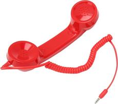 Retro telefono ragelis mobiliesiems telefonams, raudonas, apsaugantis nuo spinduliuotės, 3