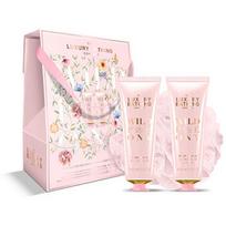 Peony & Peach Body Care Trio ( Pivoňka, Broskev & Malina ) - Dárková sada péče o tělo v krabičce ( 3 ks )