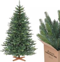 SALCAR 180 cm „Premium“ dirbtinė Kalėdų eglutė, Nordmann eglė su mediniu stovu, realistiška PE + PVC Kalėdų eglutė, lengvai surenkama jūsų Kalėdų dekoracijai