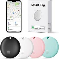 Sekimo žymė, vietos nustatymo įrenginys su „Apple Find My“ (tik „iOS“), sekimo lustas bagažui, raktams, piniginei, dviračiui, augintiniams ir krepšiams (įvairių spalvų, 4 vnt. rinkinys)