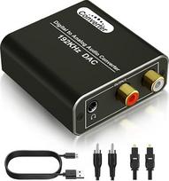 Skaitmeninio į analoginį garso keitiklis – 192 kHz DAC su optiniu „Toslink“ ir SPDIF koaksialiniu išėjimu į RCA L/R bei 3,5 mm lizdą, skirtas televizoriui, DVD, „Blu-Ray“ grotuvui ir namų kino sistemai