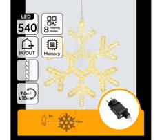 Aigostar - LED lauko kalėdinė dekoracija 540xLED/6W/230V IP44 šiltai balta 45cm snaigė