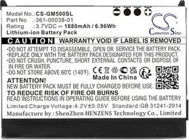 TCTK baterija, 1880 mAh, suderinama su [Garmin] Aera 500, Aera 510, 550, 560, „Nuvi 500“, „Nuvi 510“, „550“, „Zumo 220“, „Zumo 600“, „650“, „660“, „660LM“; pakeičia 010-11143-00, 361-000 FBA