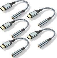 USB-C į 3,5 mm ausinių lizdą, „Type-C“ į 3,5 mm ausinių AUX garso adapteris, suderinamas su „iPhone 16/15 Pro/Pro Max“, „Samsung Galaxy“, „iPad Pro“, „Xiaomi“ ir kitais „Type-C“ įrenginiais (5 vnt. rinkinys)