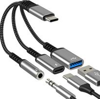 USB-C į 3,5 mm lizdą adapteris, skirtas „iPhone 17“, „16“, „15“ ir „Pro Max“ ausinių bei AUX laidams; USB tipo C adapteris, garso skirstytuvas, įkroviklis, „MacBook“ jungtis, skirta „Apple“ įkrovimui, duomenų perdavimui, 3.0 DAC
