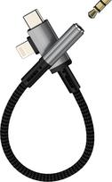 USB-C į 3,5 mm ausinių lizdo adapteris „Lightning“ skirtas „iPhone 17“, „16“, „15“, „14 Pro Max“, „Apple iPad“, „Audio AUX“; suderinamas su „Samsung S25“, „S24“, automobilių garso sistemomis ir ausinėmis; dvigubas jungties adapteris