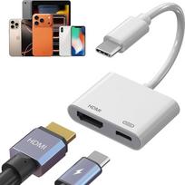 USB-C į HDMI adapteris, skirtas „iPhone 17/16/15“, „iPad“ prijungimui prie televizoriaus – C tipo į 4K@60Hz HDMI adapteris su PD100W, telefono prie televizoriaus HDMI adapteris, skirtas „iPhone 17/16/15“, „iPad“, „Galaxy“, „MacBook“, planšetiniams kompiut