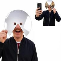 Veidrodinė kaukė, atspindinti veido kaukė, futuristinis akrilo fotografijos rekvizitas, juokingas fotografijos rekvizitas, kūrybinė fotografija, lengva, patogi kūrybinei fotografijai, cosplay, kostiumų aksesuarai