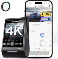 VIOFO A229 Pro 4K HDR automobilinė kamera, „STARVIS 2“, 5 GHz „Wi-Fi“, GPS, „Night Vision 2.0“