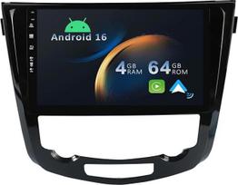 [2+64G] „Android 16“ automobilių radijas, skirtas „Nissan X-Trail Qashqai j11 Rouge“ 2014–2018 m. modeliams – [integruota „CarPlay“ / „Android Auto“ / GPS] – 10,1 colio IPS 2,5D jutiklinis ekranas su kamera, DAB, vairo valdymu ir „MirrorLink“